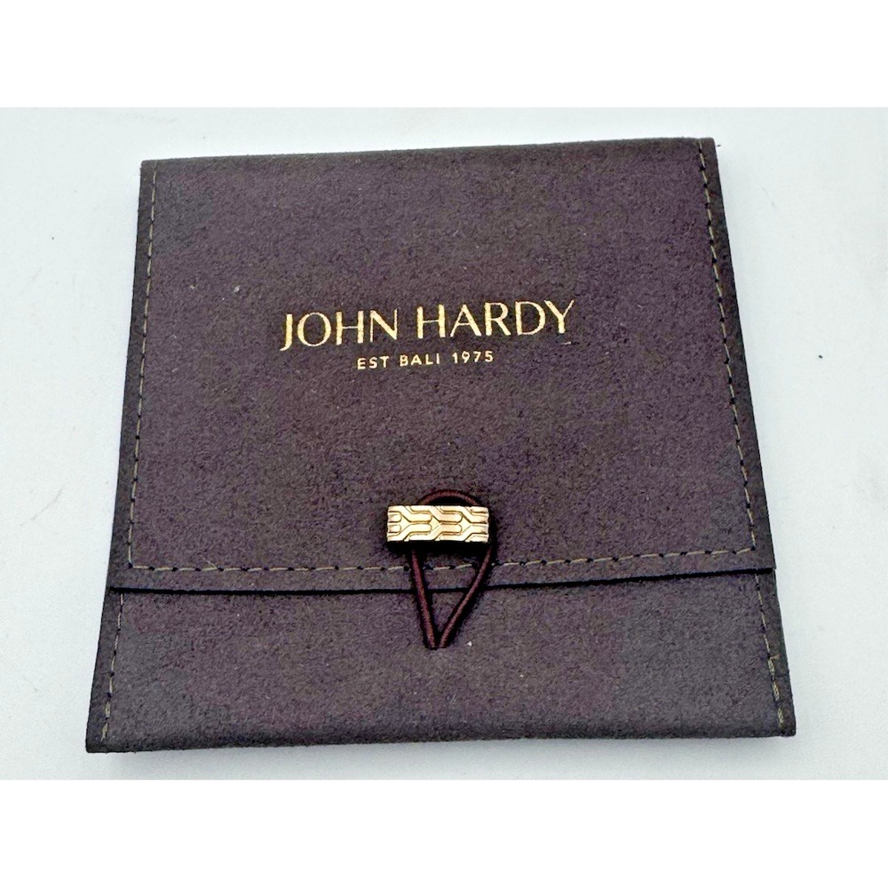 Authentic John Hardy Brown Jewelry Pouch Dust Storage Bag 4"x4" New Open Box